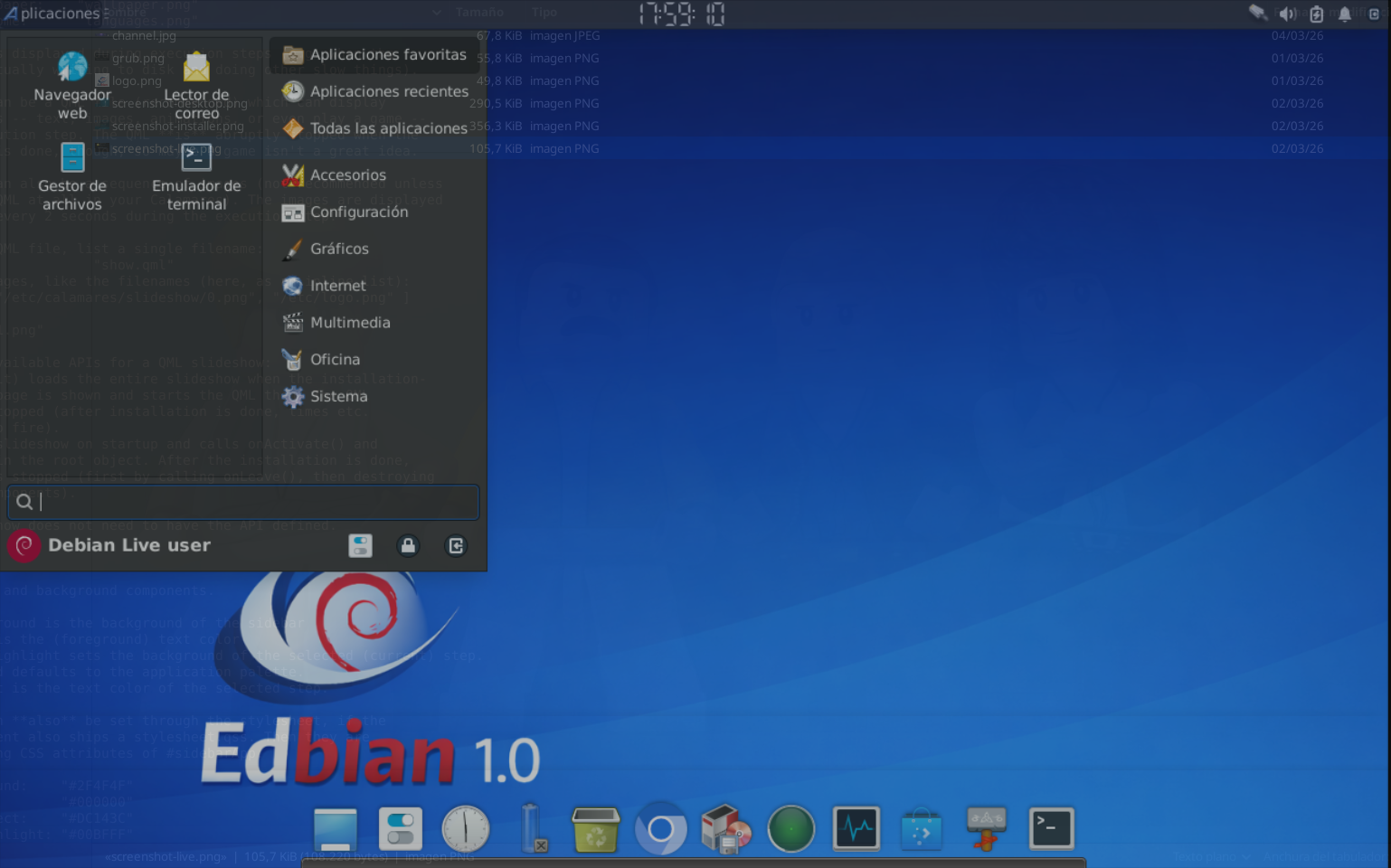 Edbian XFCE desktop
